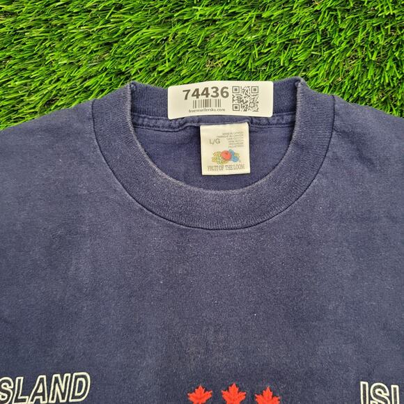 Vintage 90s Fruit-of-the-Loom Shirt Large 21x27 Faded Blue - Picture 12 of 13